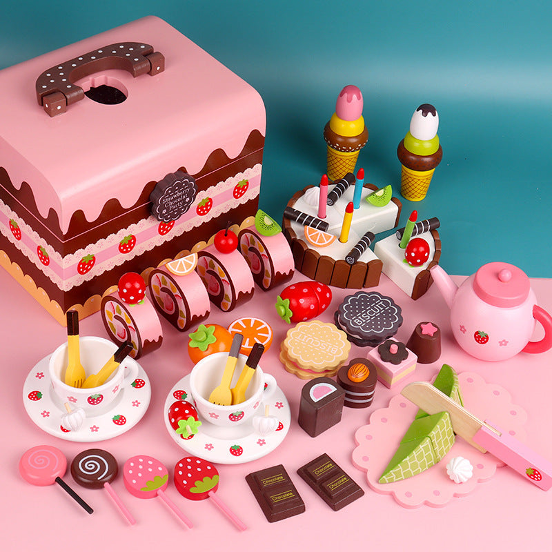 Wooden dessert pretend play set