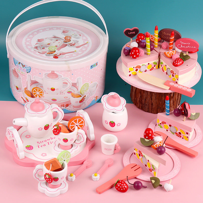 Wooden dessert pretend play set