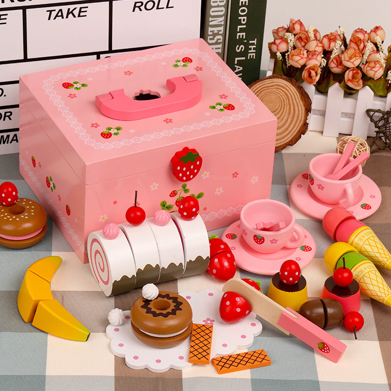 Wooden dessert pretend play set