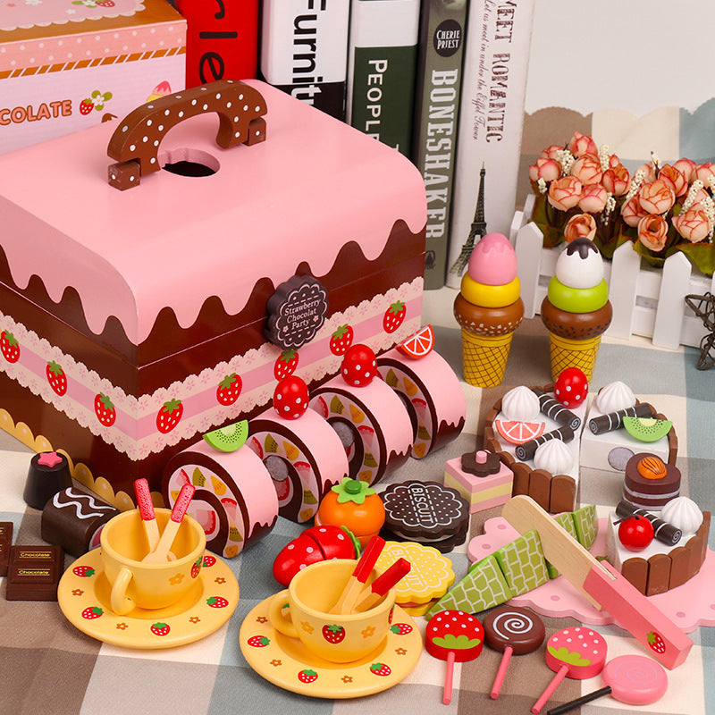 Wooden dessert pretend play set