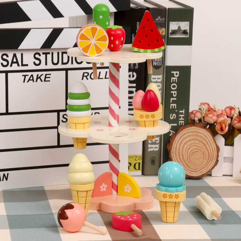 Wooden dessert pretend play set