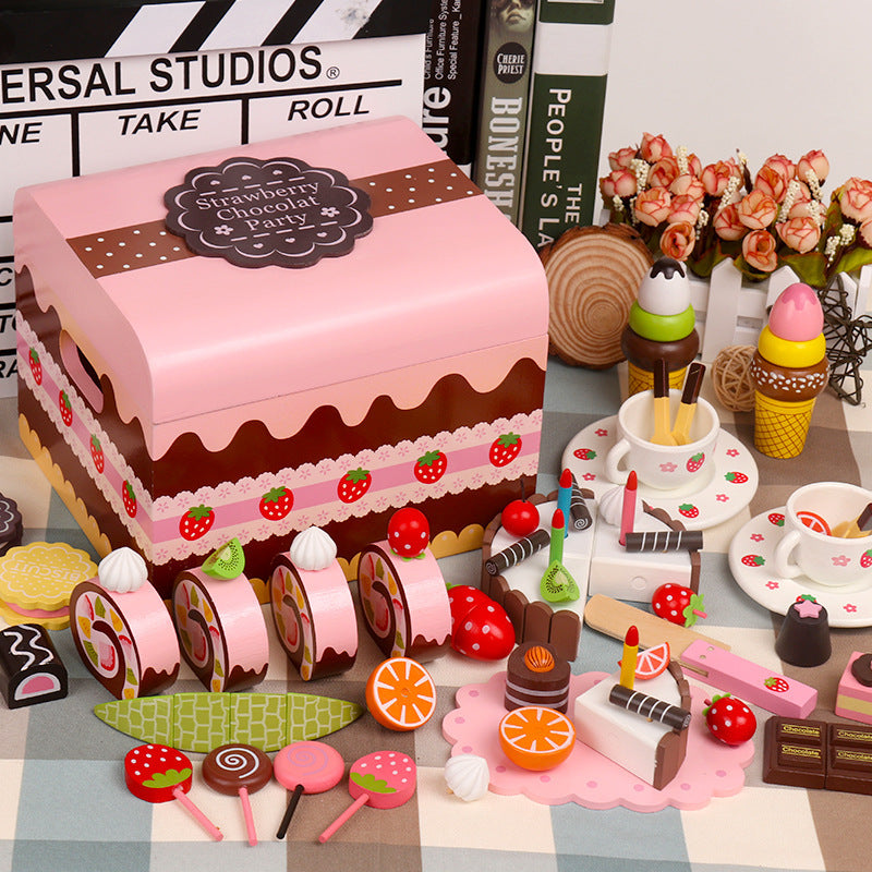 Wooden dessert pretend play set