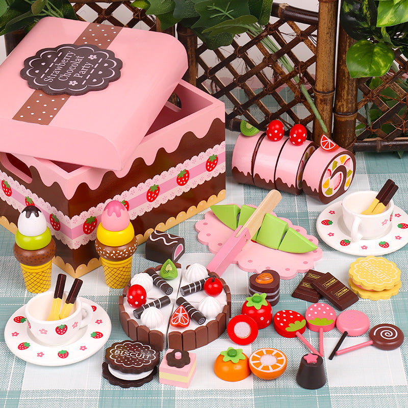 Wooden dessert pretend play set