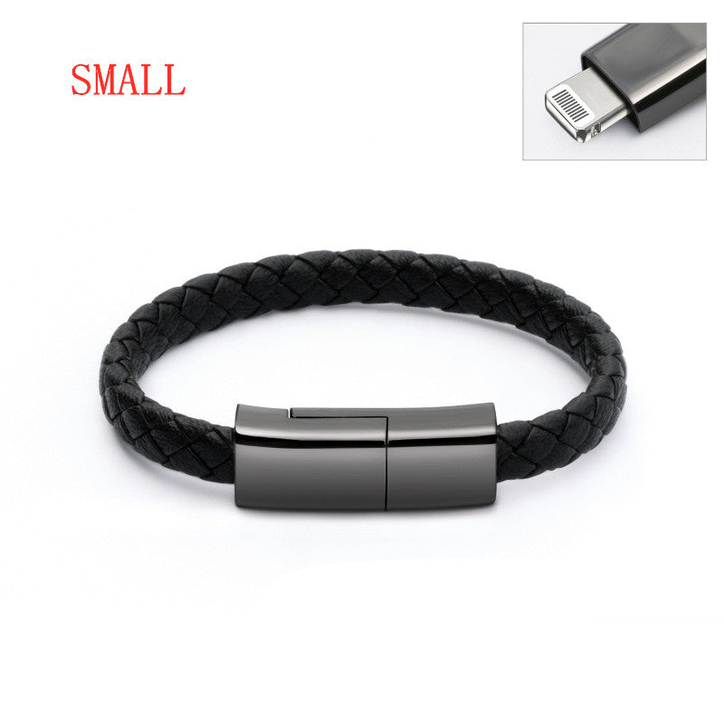 Leather bracelet with built-in charger