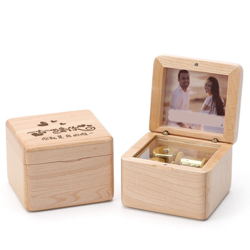 Wooden photo music box