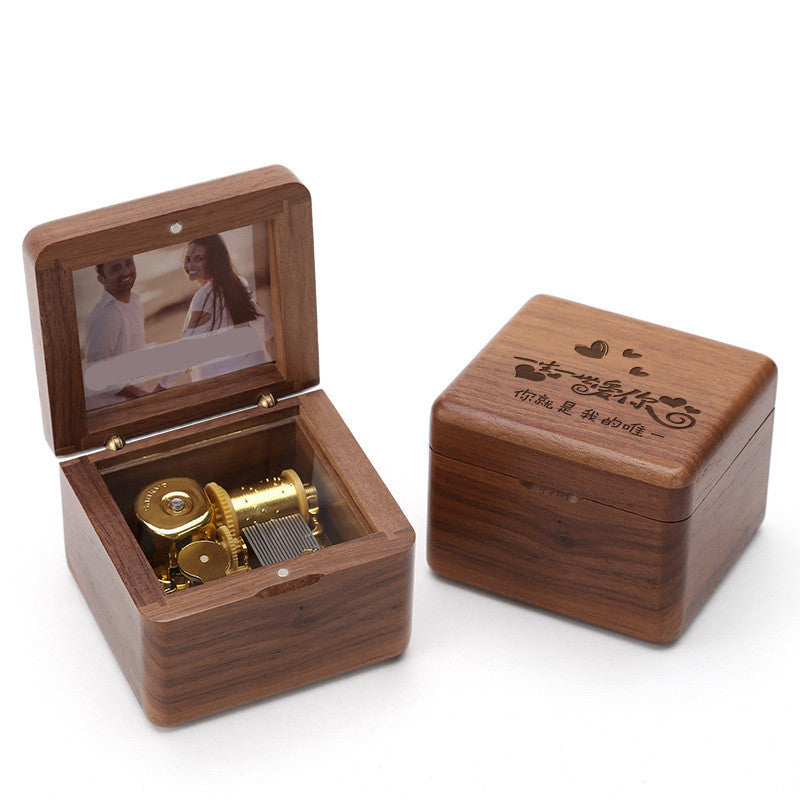 Wooden photo music box