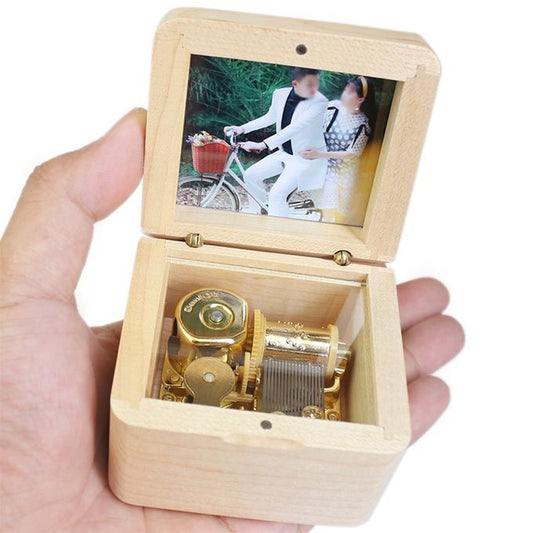 Wooden photo music box