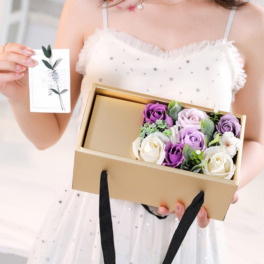 Luxury flower gift box with greeting card