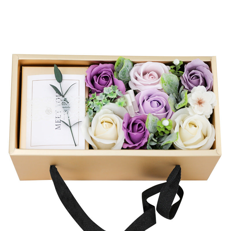 Luxury flower gift box with greeting card