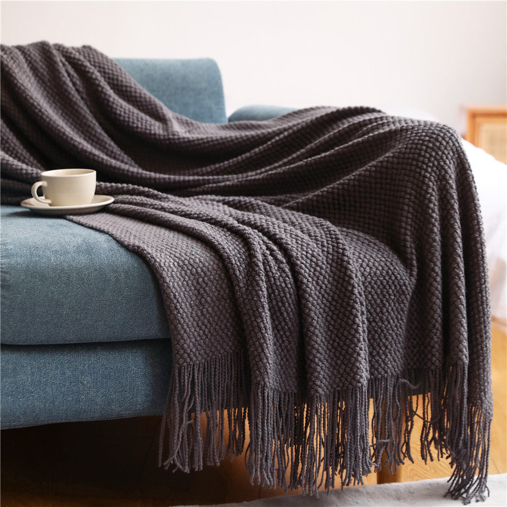 Knitted warm blankets