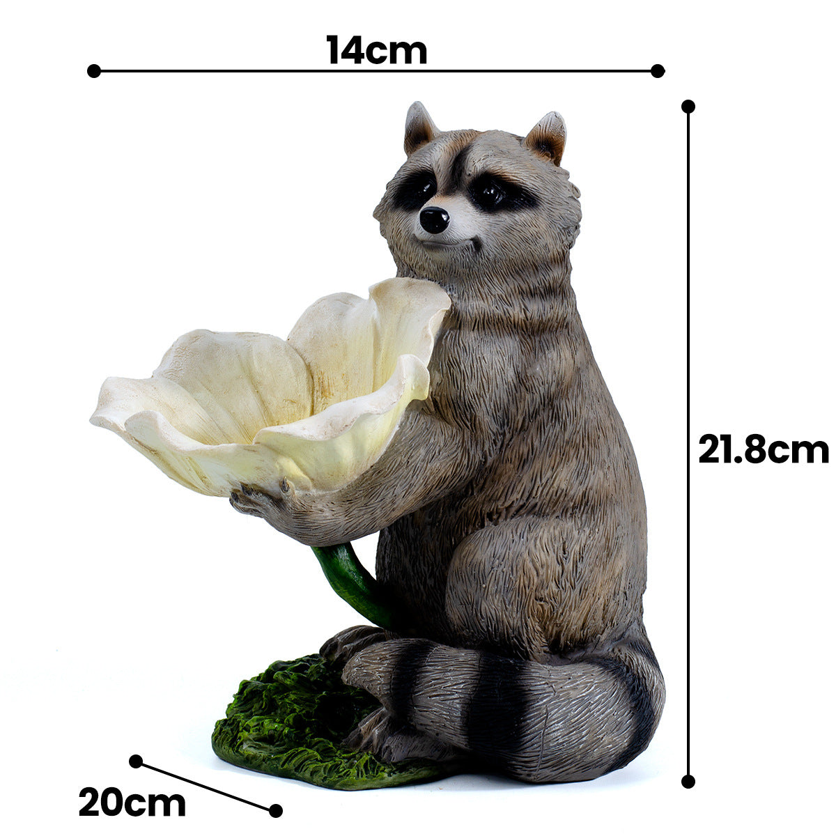 Garden decoration raccoon birdfeeder