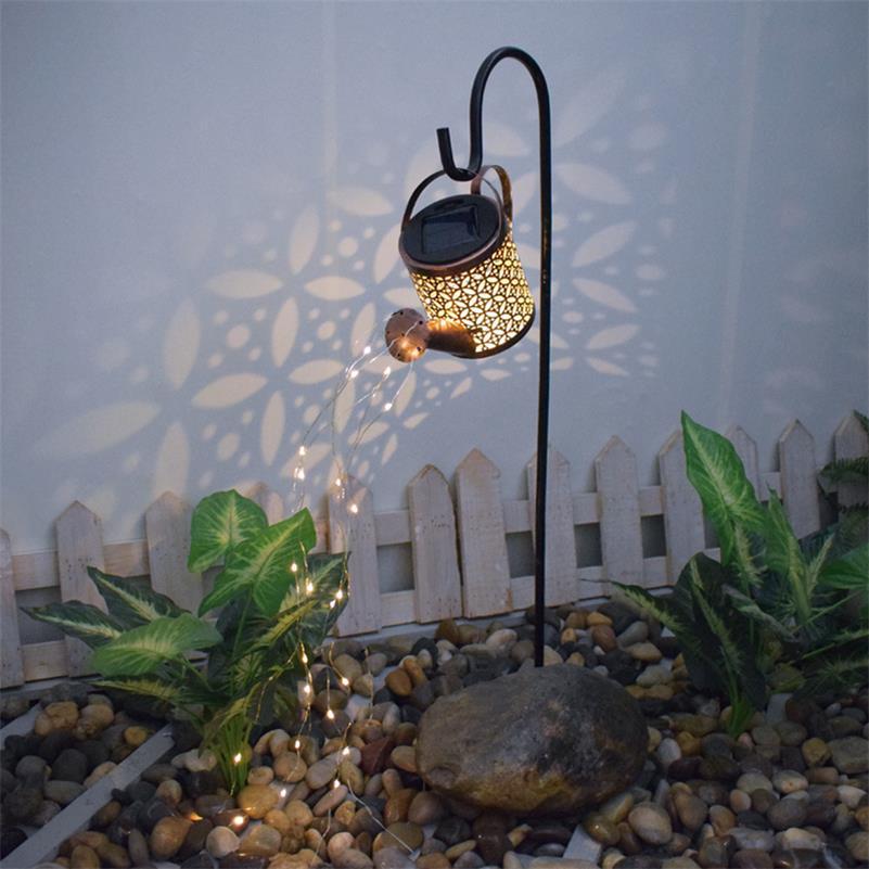 Solar outdoor light watering can