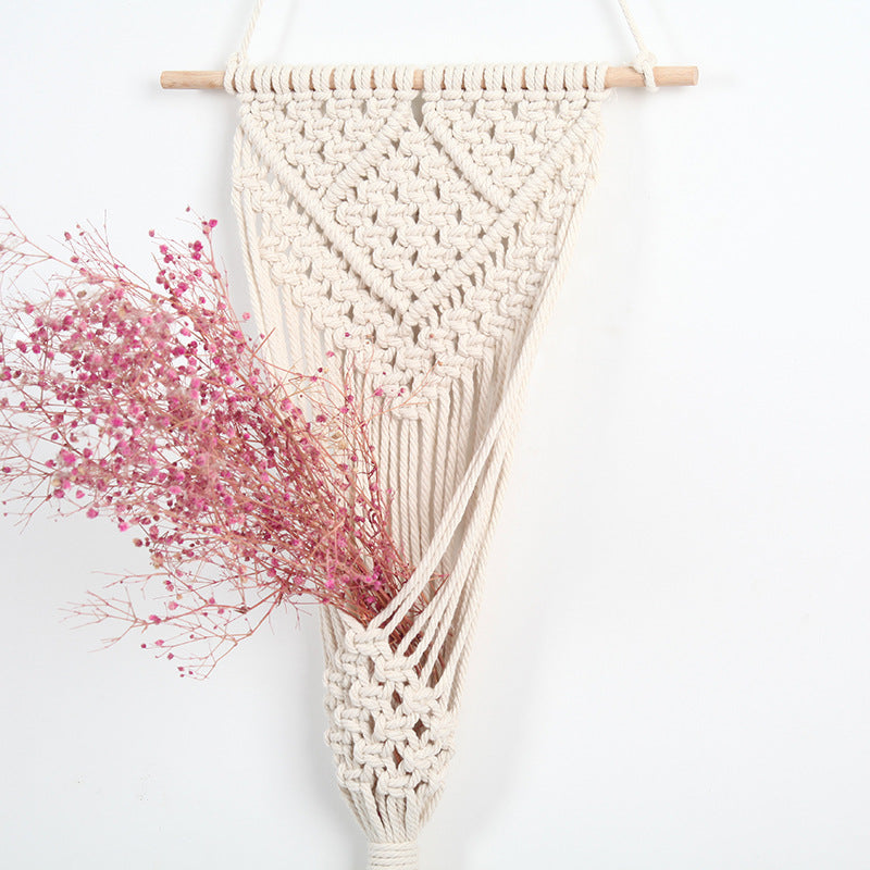 Handmade woven net basket for flowers