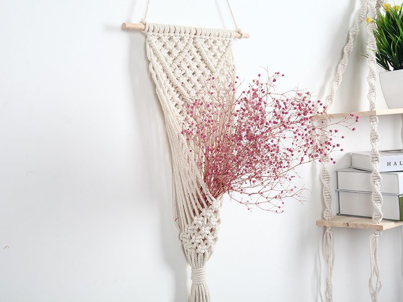 Handmade woven net basket for flowers