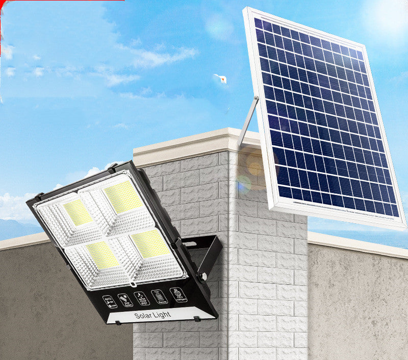 Powerful floodlights with solar panel and sensor motion