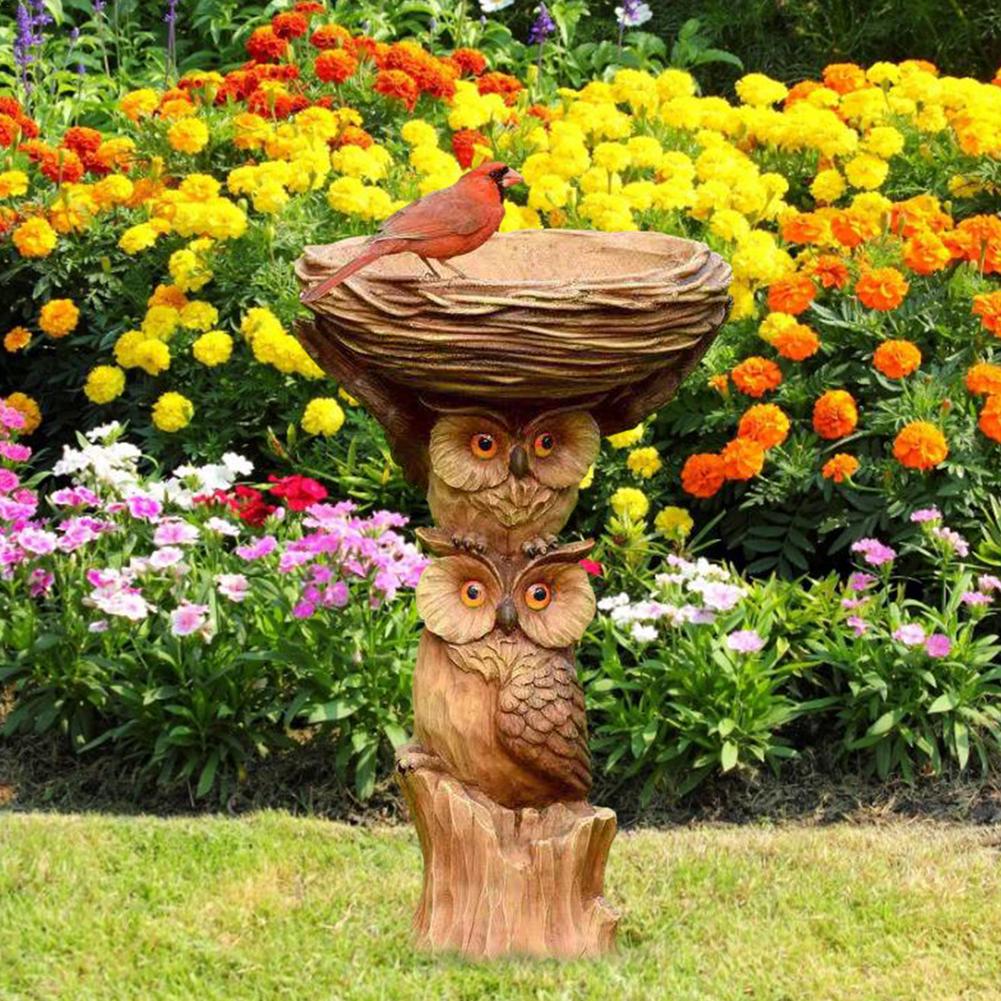 Garden decoration with birdbath