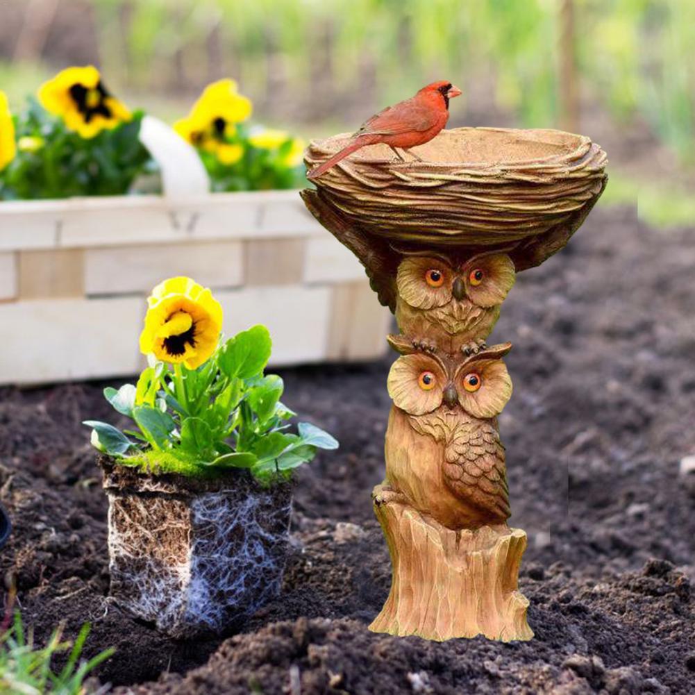 Garden decoration with birdbath