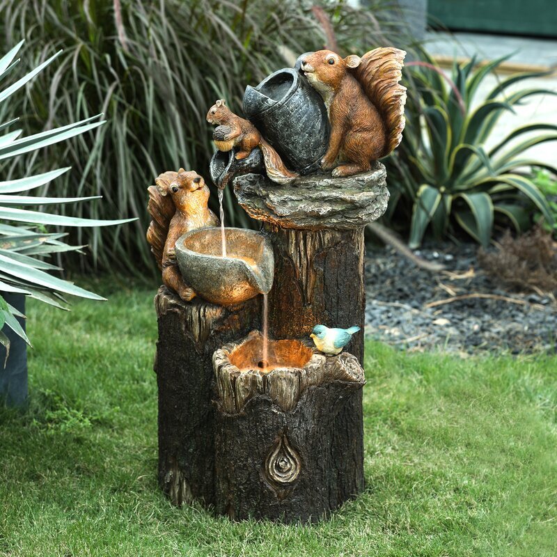 Garden statue fountains animal family