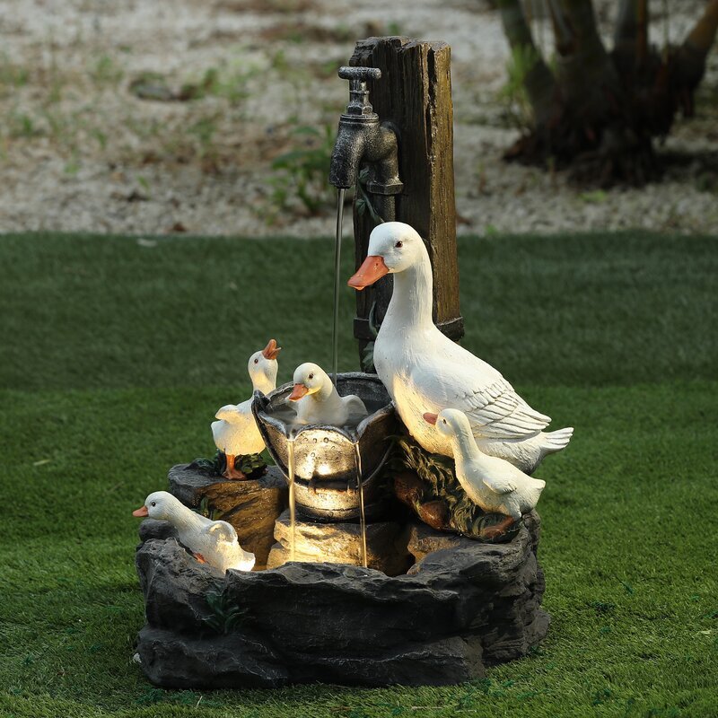 Garden statue fountains animal family