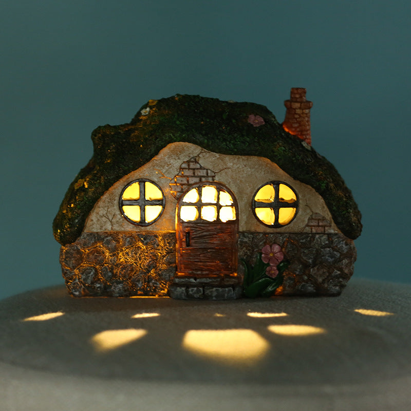 Lawn solar light fairy house