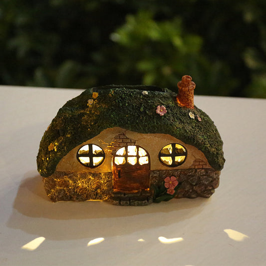 Lawn solar light fairy house