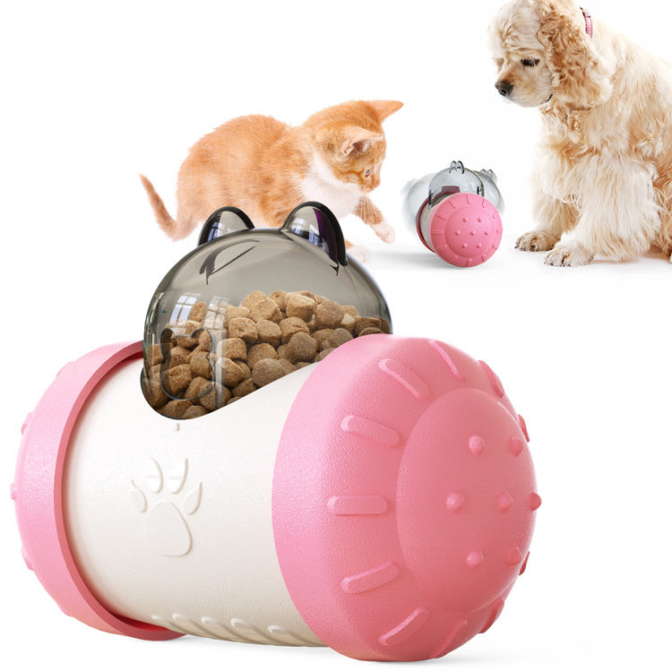 Treat leaking toy with wheel for pets