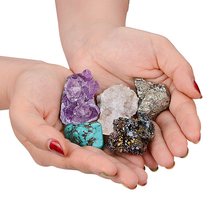 Crystal mineral rock collection set