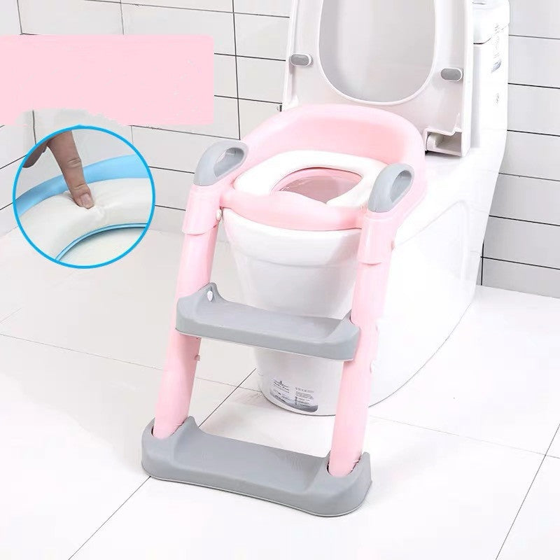 Toilet seat with stairs for children
