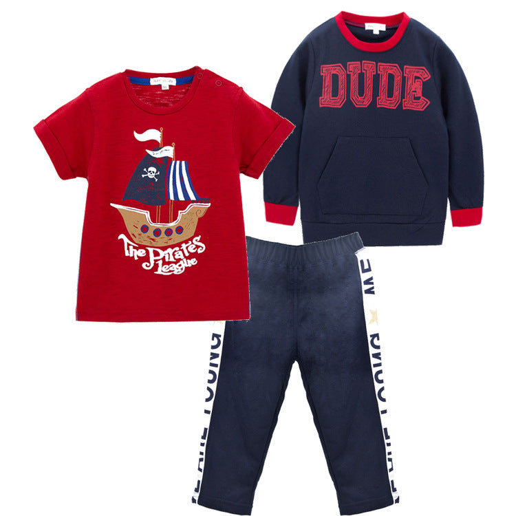 Lente En Somer Baba Klere Drie-stuk Romper Suit