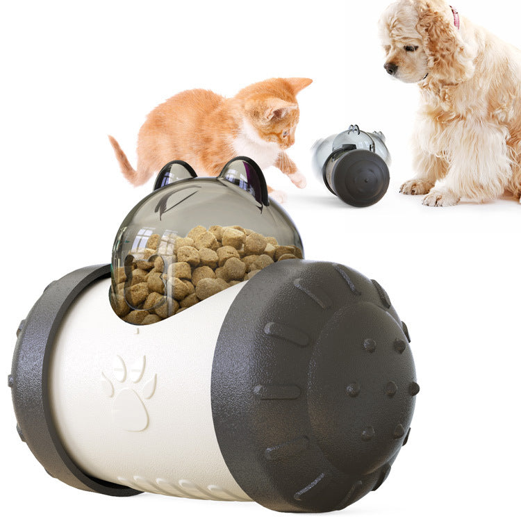 Treat leaking toy with wheel for pets
