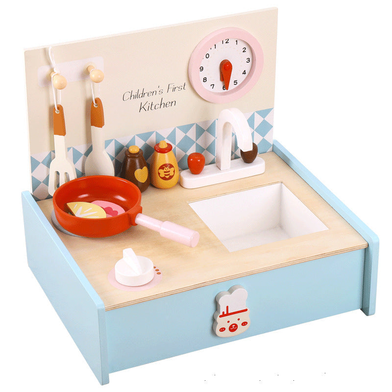 Wooden kids kitchen play set