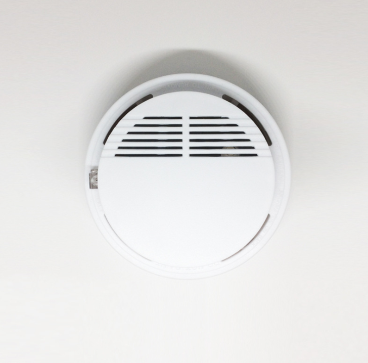 Household smoke alarm with light