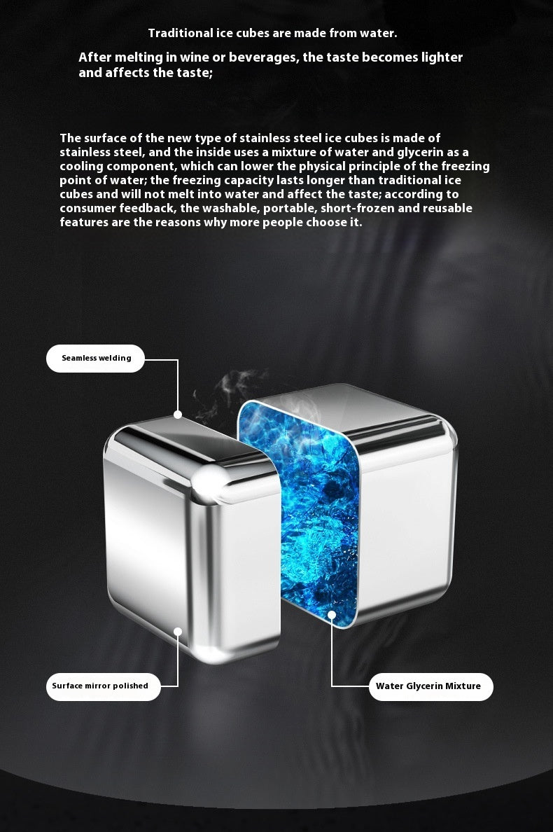 Stainless steel whiskey stones and glasses gift set