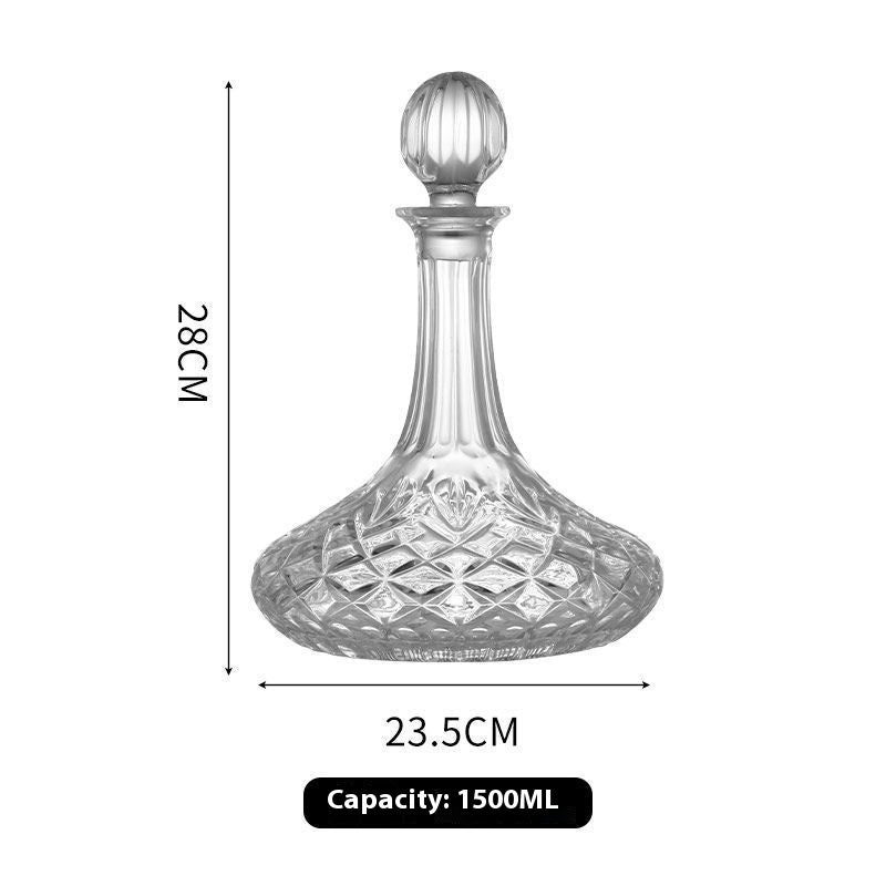 Crystal whiskey decanter in wooden gift box