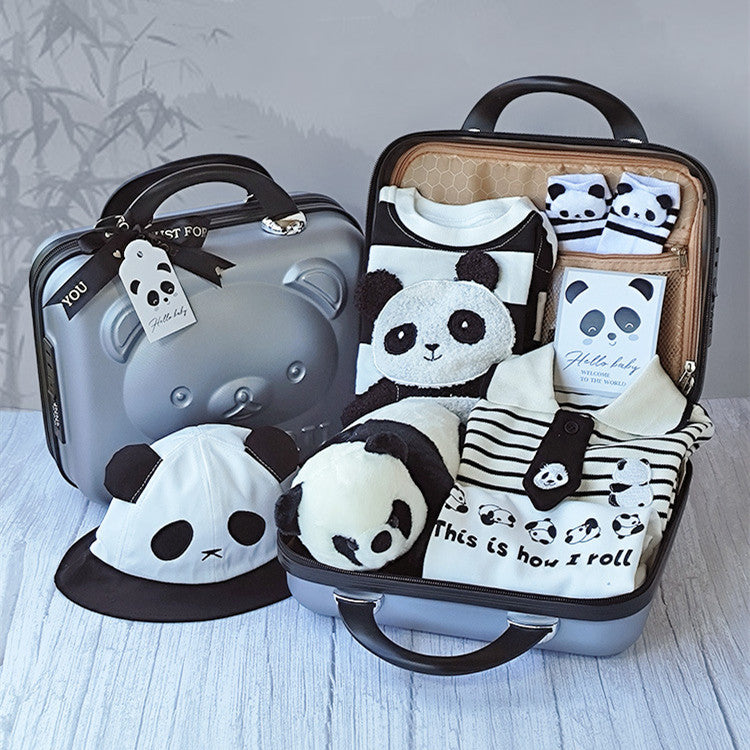 Baby panda gift set with suitcase