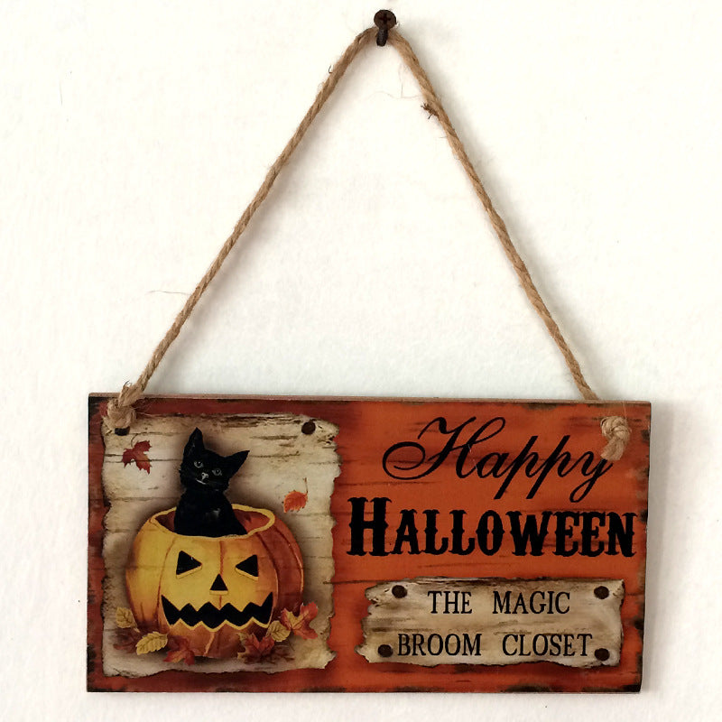 Wooden Halloween hanging boards