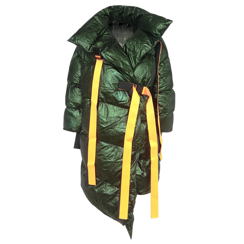 European And American Thick Warm Down Cotton-padded Coat Irregular Design