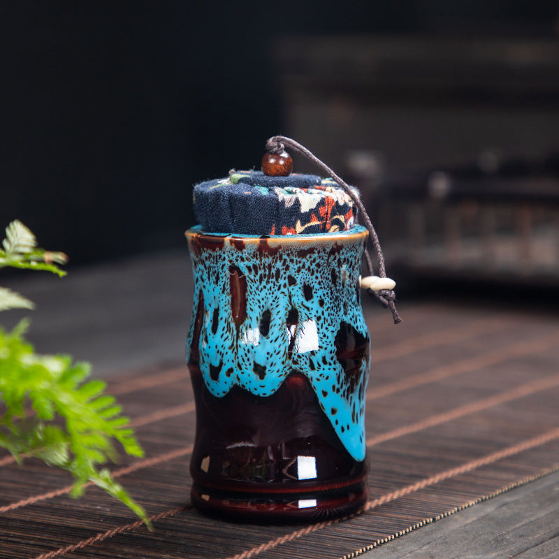 Handmade ceramic tea storage jar