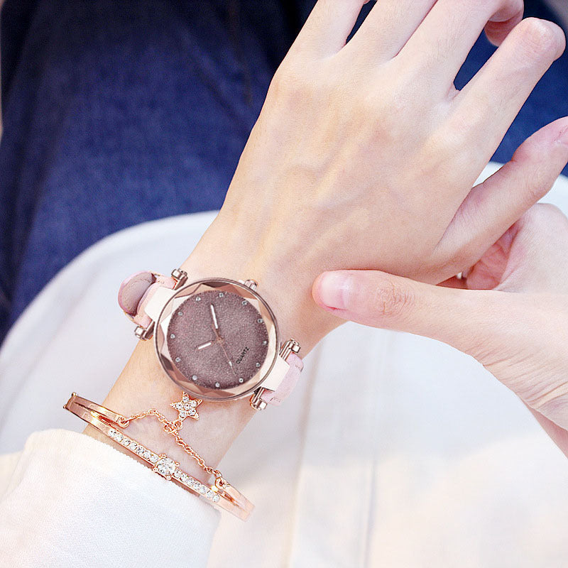 Ladies watch and bracelet gift set