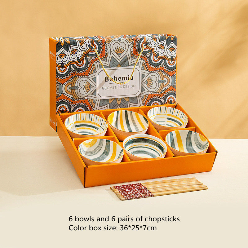 Bohemian style ceramic dinnerware set