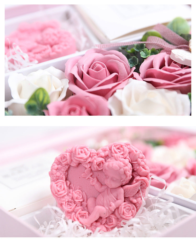Valentine’s Day gift box roses with soap