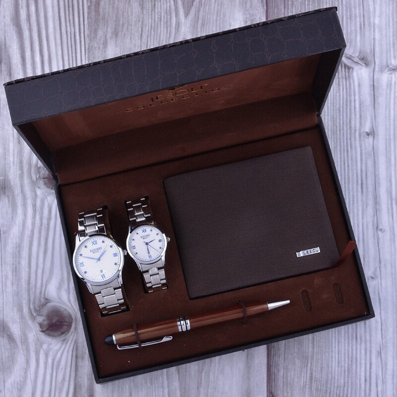 Couple’s matching watch and wallet gift set