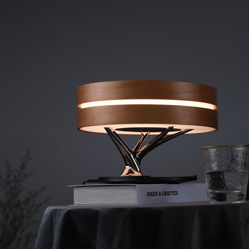 Bed lamp with bluetooth speaker and wireless charging