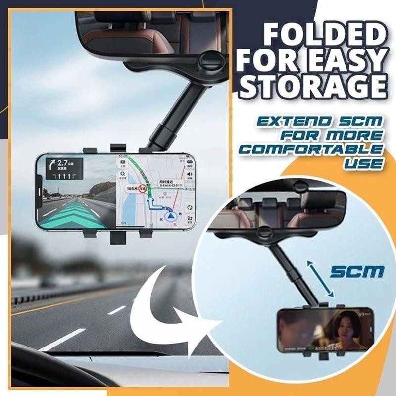 Phone holder for rearview mirror