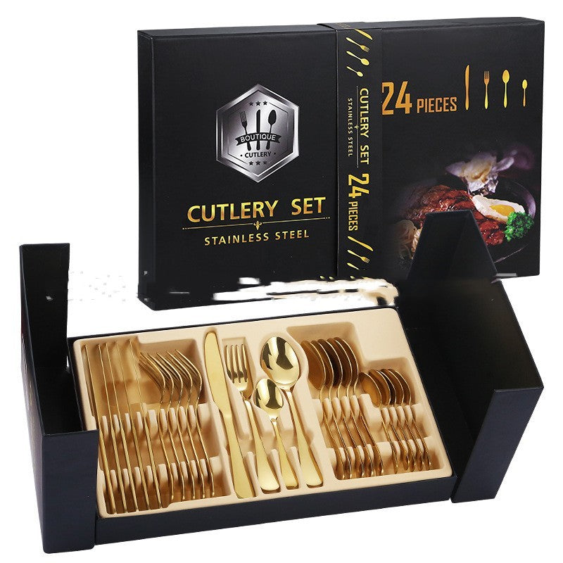 Stainless steel cutlery set 24 pieces gift box