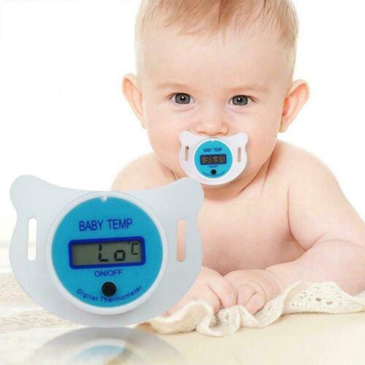 Baby pacifier with digital thermometer
