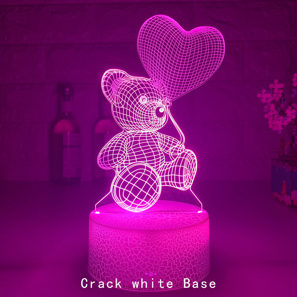 3D night light love