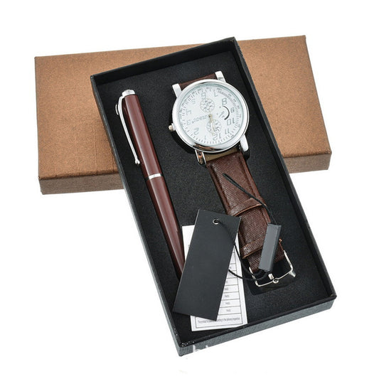 Stylish watch and pen gift set