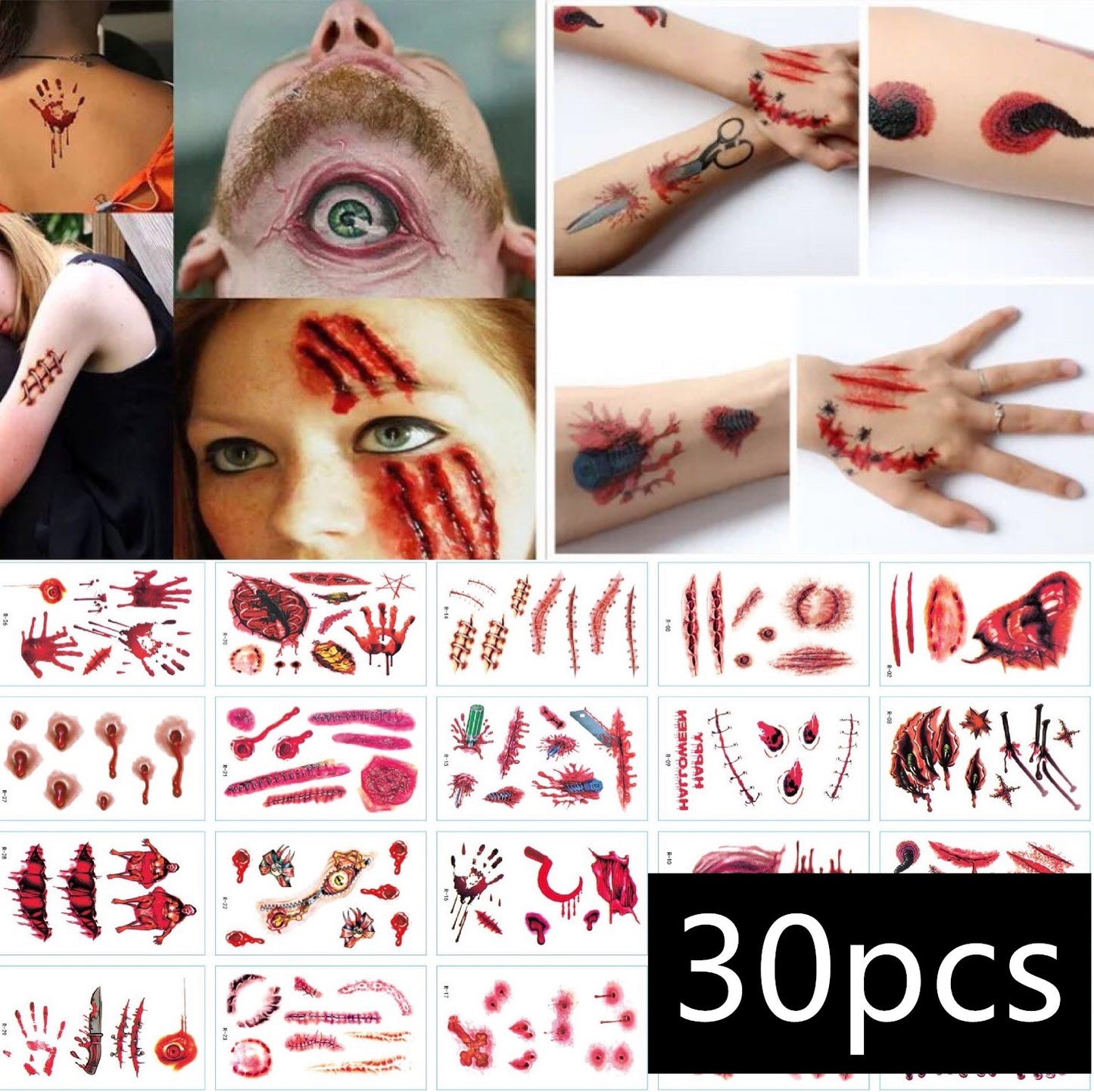Halloween realistic tattoo stickers