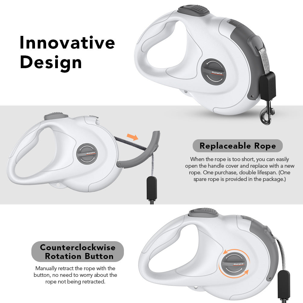 Dog leash retractable reflective